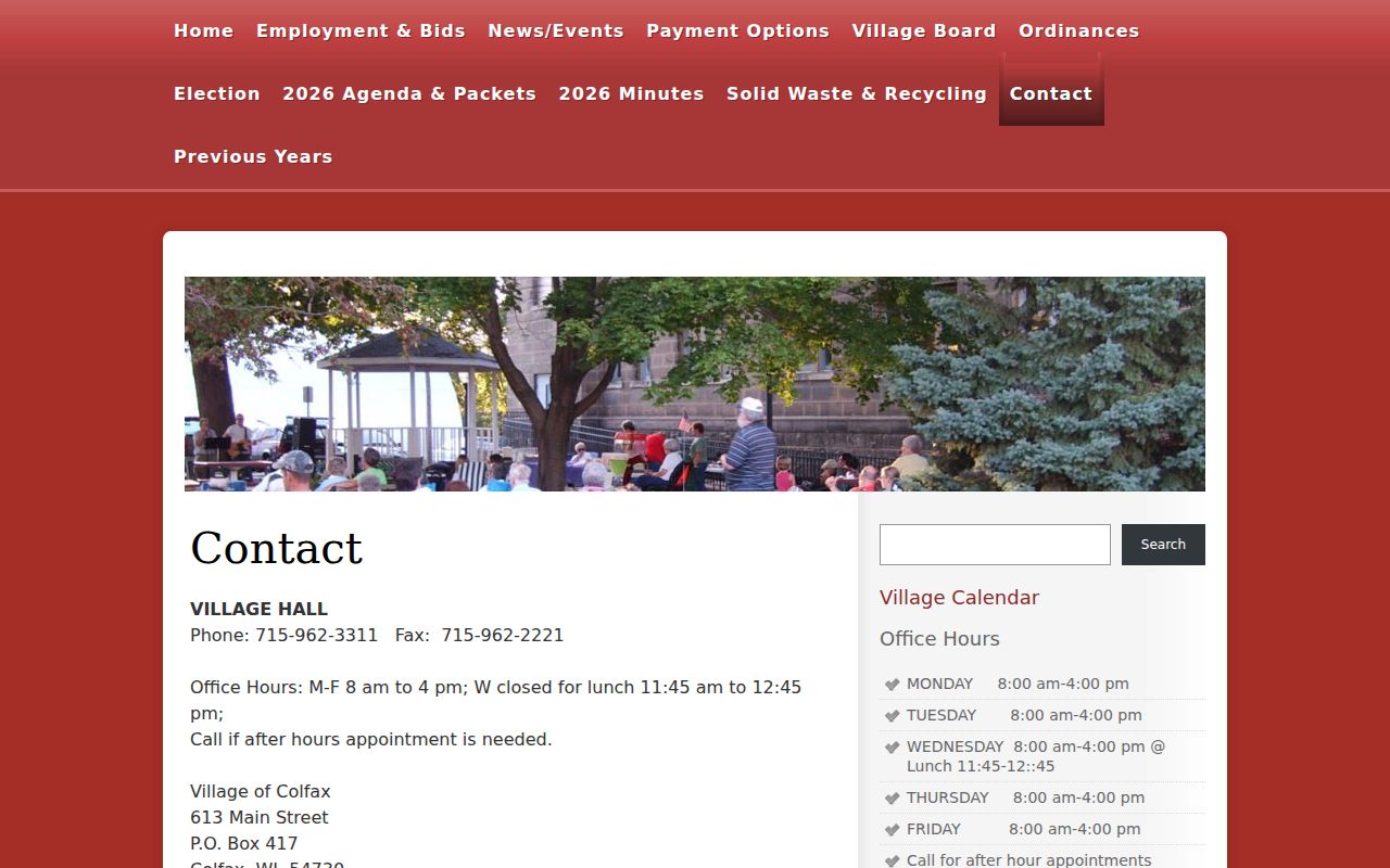 Colfax criminal records police and village contacts