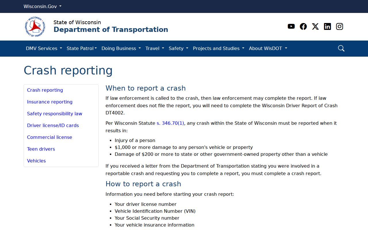 Colfax criminal records and Wisconsin crash report access