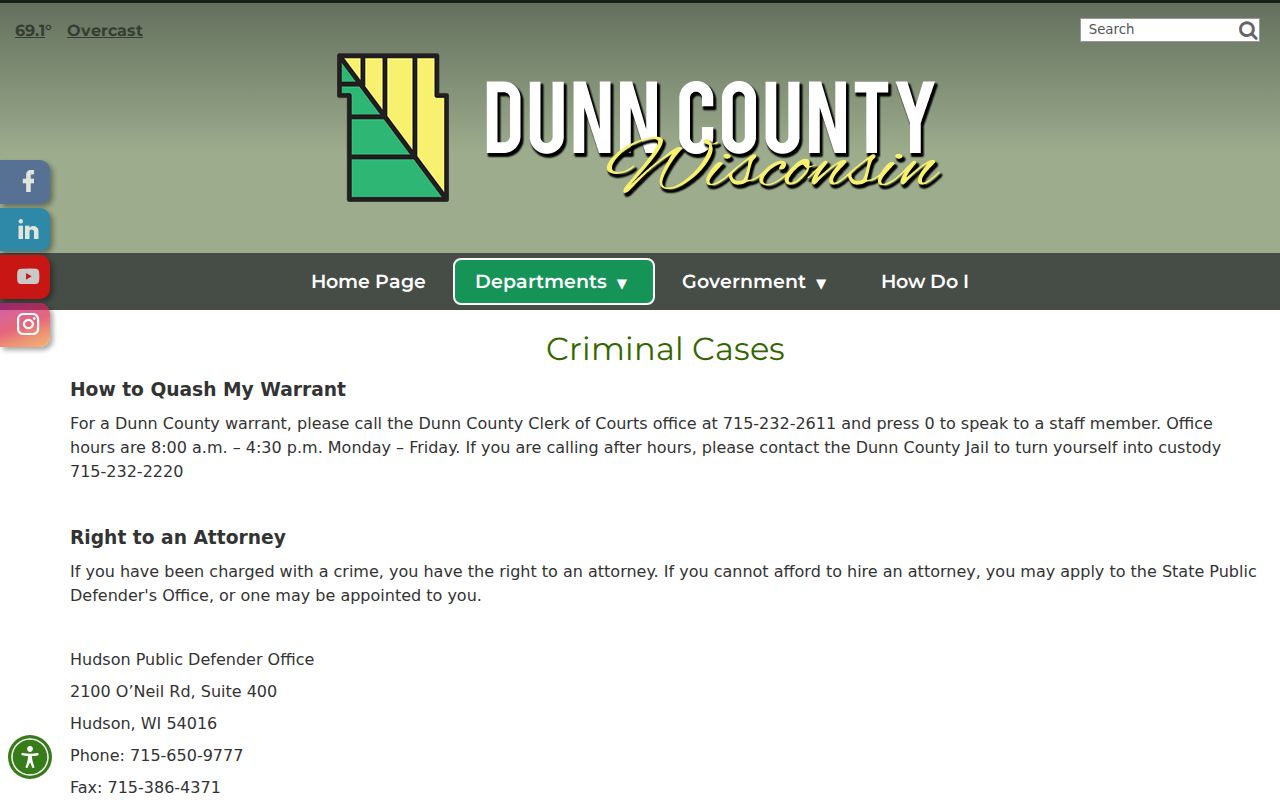 Dunn County criminal court cases official instructions