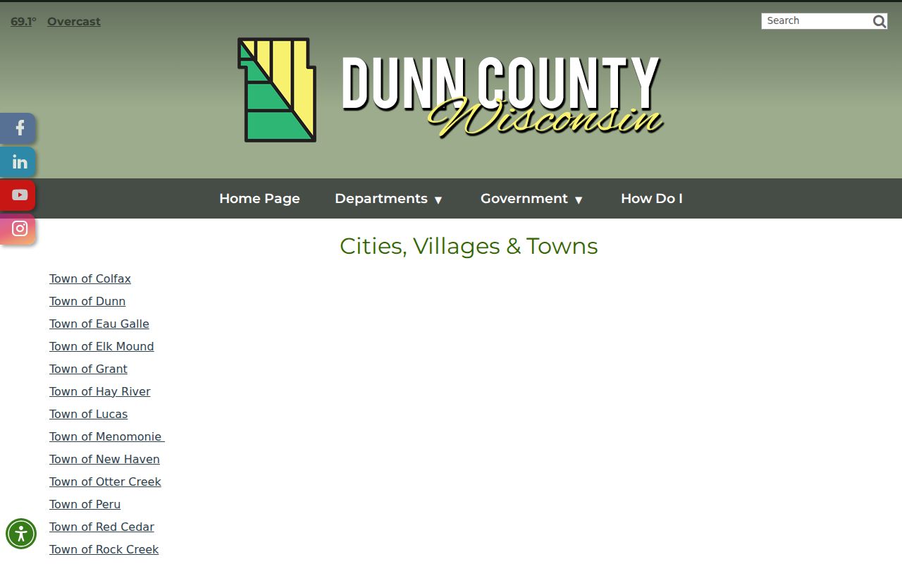 Dunn County criminal records municipality directory